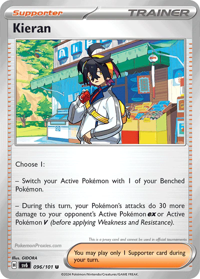 Carta Pokémon Kieran ESPAÑOL código 154/167 - JCC Pokémon