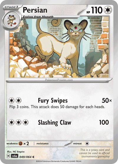 Carta Pokémon Persian idioma INGLES código 049/064 - JCC Pokémon