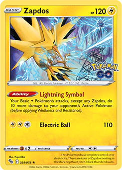 Carta Pokémon Zapdos idioma INGLES código 029/078 - TCG Pokémon
