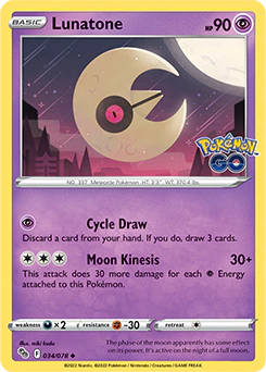 Carta Pokémon Lunatone  código 034/078 - TCG Pokémon