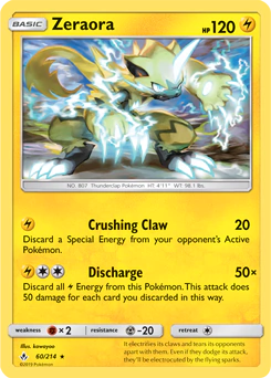 Carta Pokémon Zeraora ESPAÑOL código 60/214 - TCG Pokémon