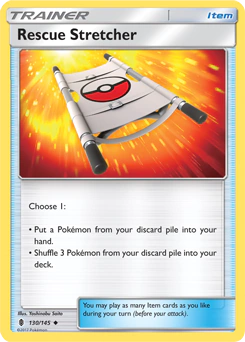 Carta Pokémon Rescue Stretcher  código 130/145 - TCG Pokémon