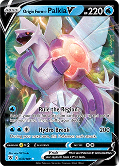 Carta Pokémon Origin Forme Palkia V idioma INGLES código 039/189 - TCG Pokémon