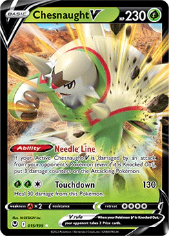 Carta Pokémon Chesnaught V idioma INGLES código 015/195 - TCG Pokémon