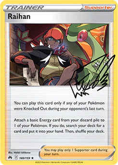 Carta Pokémon Raihan ESPAÑOL código 140/159 - TCG Pokémon