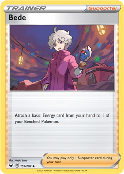 Carta Pokémon Bede  código 157/202 - TCG Pokémon