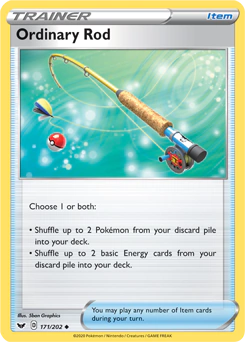 Carta Pokémon Ordinary Rod idioma INGLES código 171/202 - TCG Pokémon