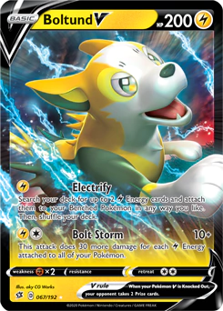 Carta Pokémon Boltund V ESPAÑOL código 067/192 - TCG Pokémon
