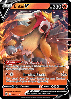 Carta Pokémon Entei V ESPAÑOL código 022/172 - TCG Pokémon