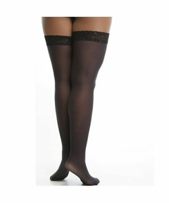 MEIA FINA LISA 7/8 C/ RENDA PRETA - comprar online
