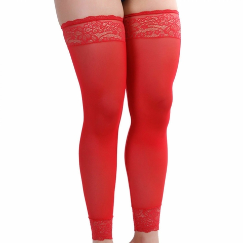 MEIA 7/8 LEGGING LISA C/ RENDA VERMELHA