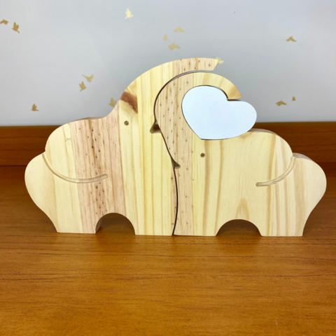 Kit Elefante Coração MDF