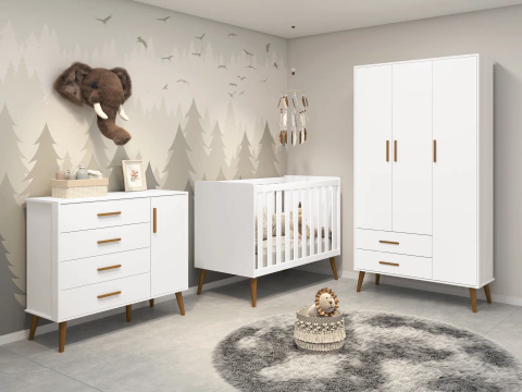 Kit Quarto Completo Isis Branco Fosco Reller