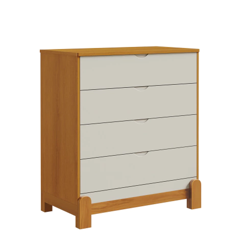 Cômoda Lotus 4 Gavetas - Areia Fosco com Savana