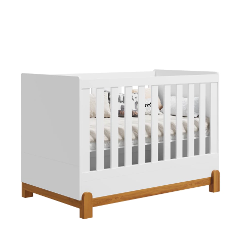 Berço Mini Cama Lotus Liso - Branco Fosco