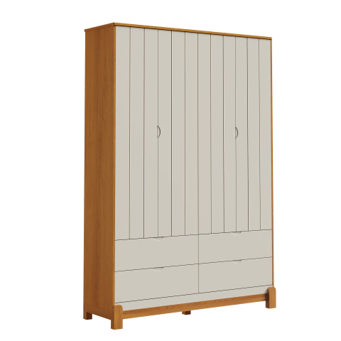 Roupeiro Lotus 4 Portas - Areia Fosco com Savana