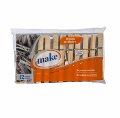 Broches de madera x 12 unidades
