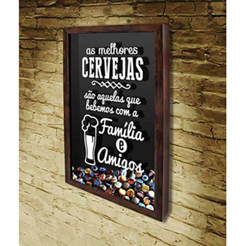 Quadro Porta Tampinhas Melhores Cervejas - Quadro Novo