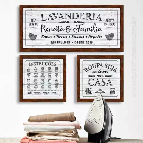 Quadros de Lavanderia - Combo 1 - Quadro Novo