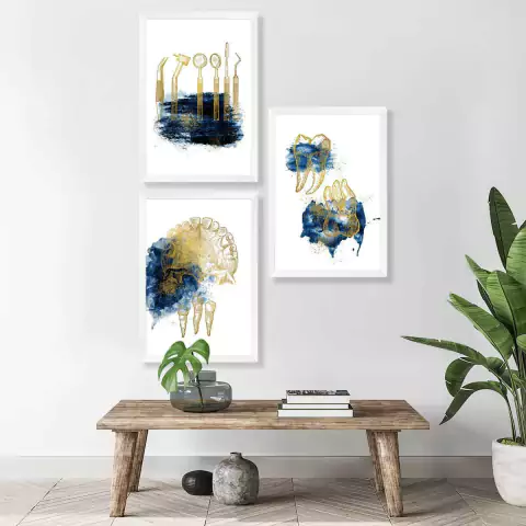 Trio de Quadros para Dentista 001 - Quadro Novo