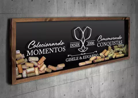 Porta Rolhas Personalizado Panorâmico - Comemorando Conquistas - Quadro Novo