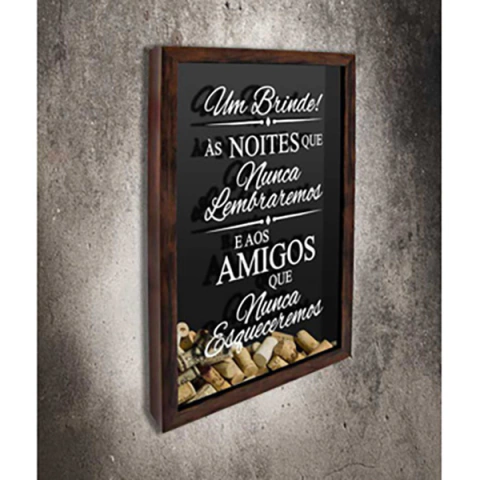 Quadro Porta Rolhas Um Brinde às Noites... - Quadro Novo