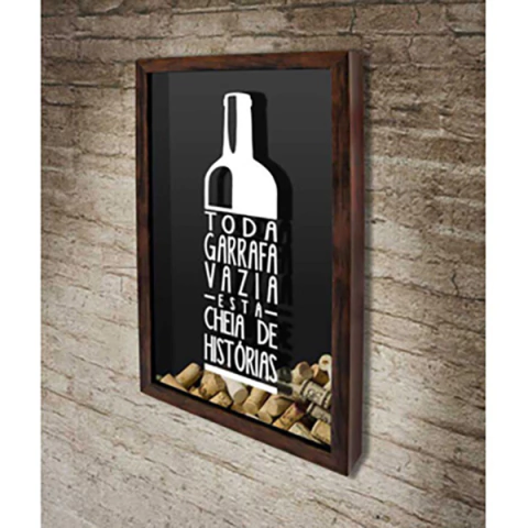 Quadro Porta Rolhas Toda Garrafa Vazia - Quadro Novo