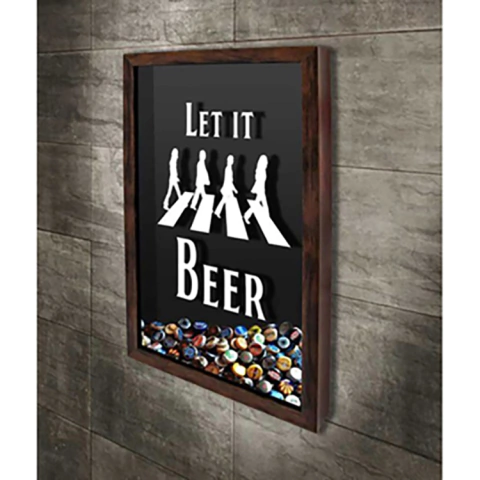Quadro Porta Tampinhas Let it beer. - Quadro Novo