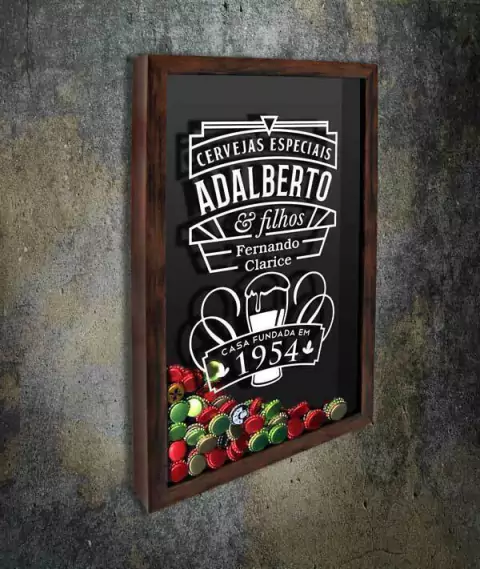 Porta Tampinhas Personalizado Cervejas especiais - Quadro Novo