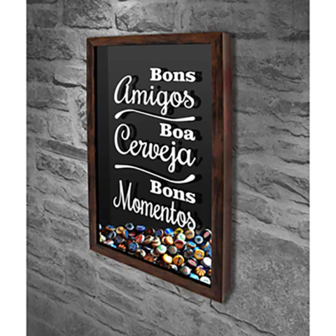 Quadro Porta Tampinhas Bons Amigos... - Quadro Novo