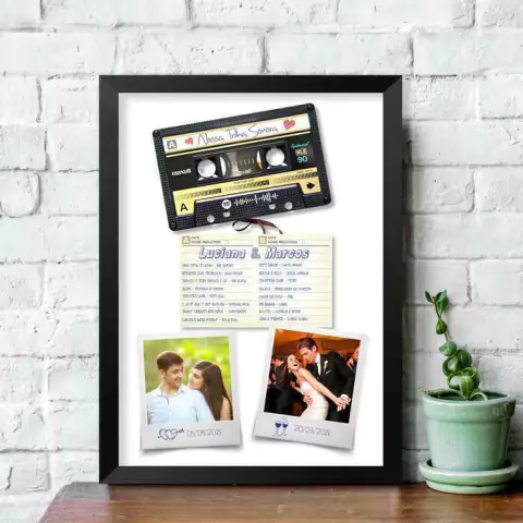Quadro Personalizado Interativo Playlist - Mixtape do Casal - Quadro Novo