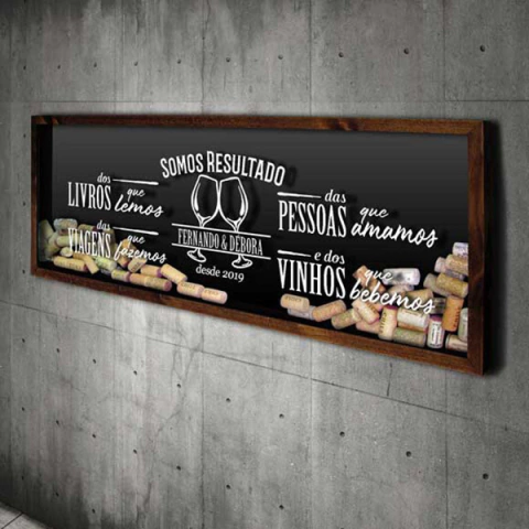 Porta Rolhas Personalizado Panorâmico - Somos Resultado - Quadro Novo
