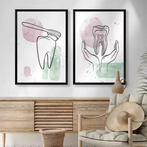 Quadro Dentista Duo 001-2 - Quadro Novo