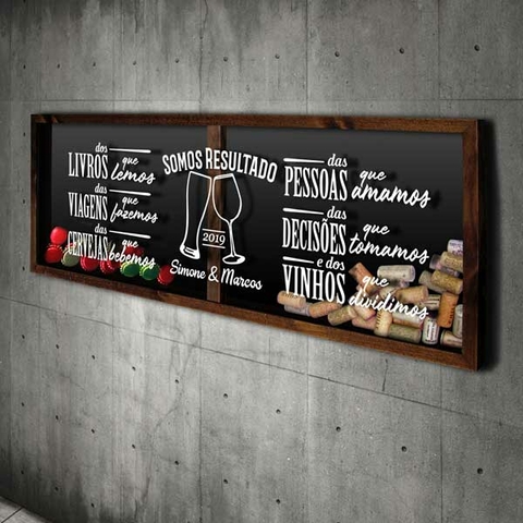 Porta Rolhas e Tampinhas Panorâmico - Somos resultado -- Quadro Novo