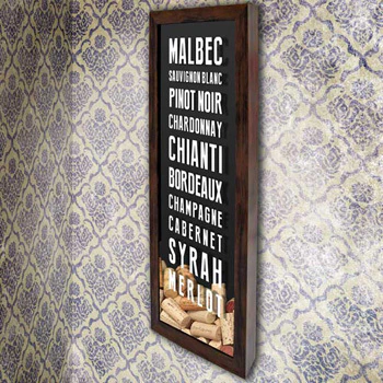 Quadro para Rolhas Slim - Tipos de Vinho - Quadro Novo