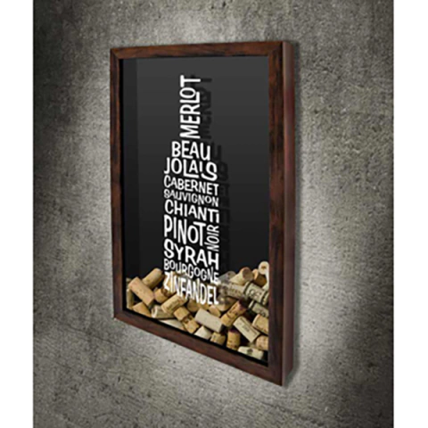 Quadro Porta Rolhas Tipos de Vinho Garrafa - Quadro Novo