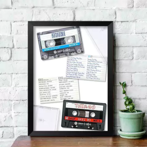 Quadro Personalizado Interativo Playlist - Mixtape do Casal 2 - Quadro Novo