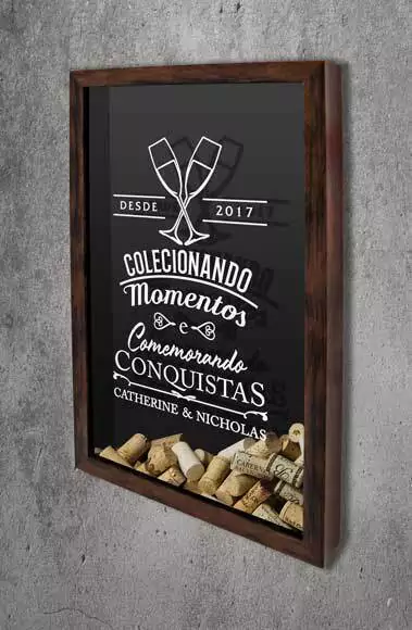 Porta Rolhas Personalizado Comemorando Conquistas - Quadro Novo