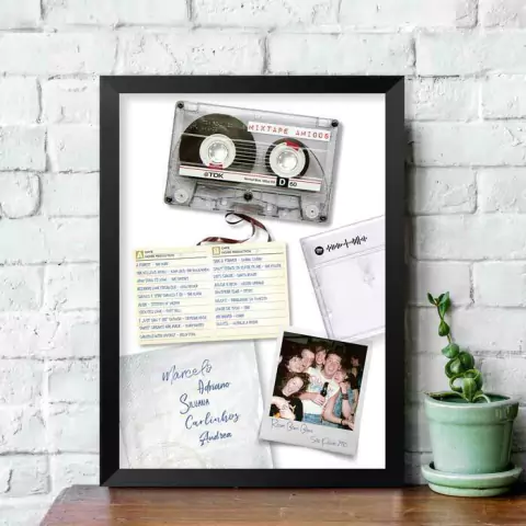 Quadro Personalizado Interativo Playlist - Mixtape dos Amigos - Quadro Novo