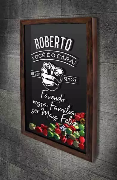 Porta Tampinhas Personalizado Você é o Cara - Quadro Novo