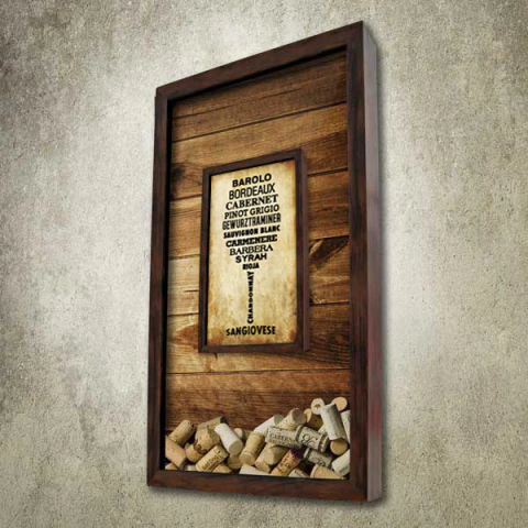 Quadro Porta Rolhas Duplo Taça - Quadro Novo