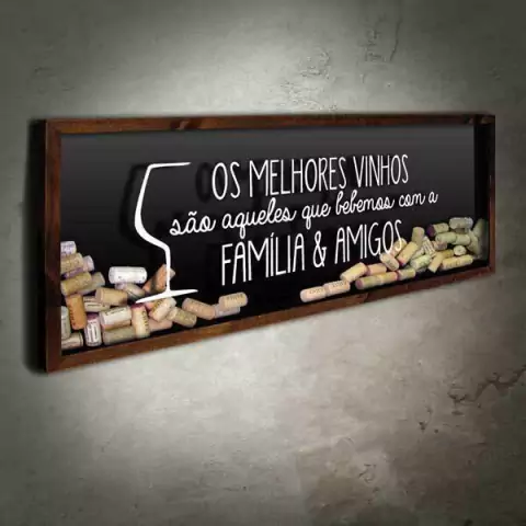 Quadro para Rolhas Panorâmico - Os Melhores Vinhos - Quadro Novo