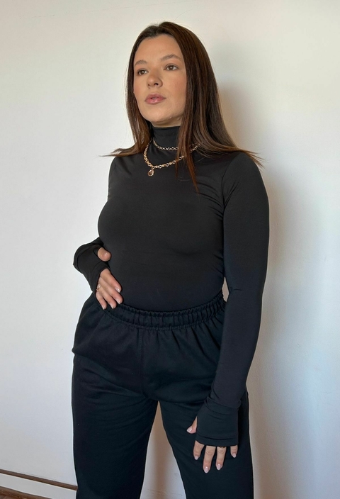 Blusa de gola alta Preta - comprar online