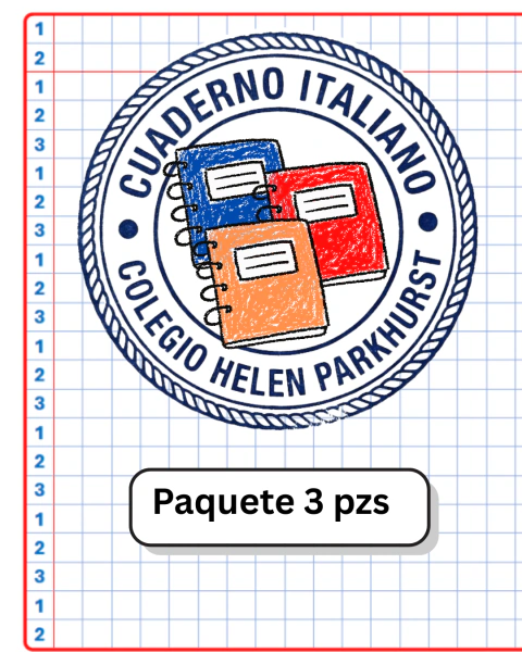 Paquete de 3 Cuadernos Italianos Cuadro Grande Margen 123123