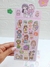 Cartela de adesivos holográficos Menina Kawaii