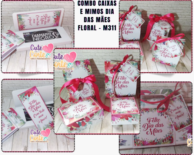 Pacote de Artes Caixas e Mimos Dia das Mães Floral Pack Digital Baixe Agora