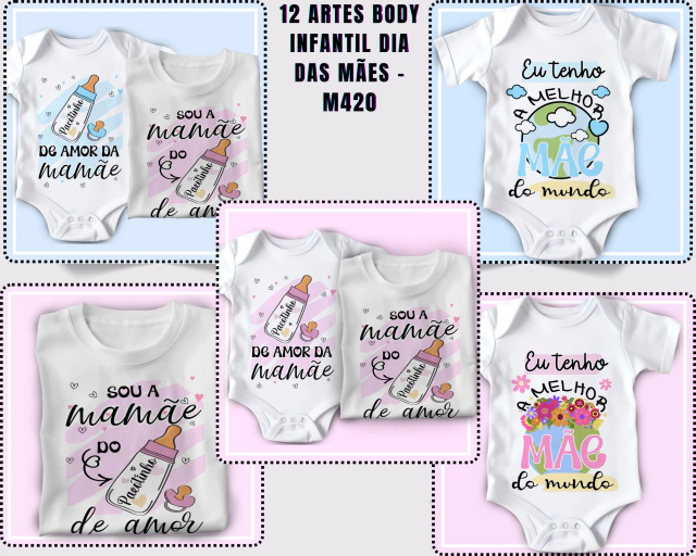 Pacote de Artes Body Infantil Dia das Mães Pack Digital Baixe Agora