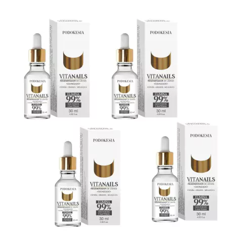 Kit 4 Regeneradores de Unhas Vita Nails Podokesia