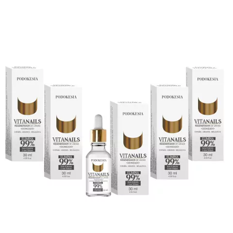Kit 5 Regeneradores de Unhas Vita Nails Podokesia