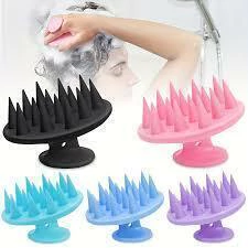 Escova silicone massageadora couro cabeludo